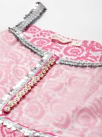 Women's Pink Regular Gotta Patti Pure Cotton Kurta with Sharara & Dupatta_1