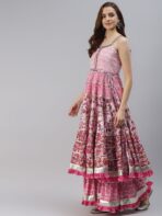 Women's Pink Regular Gotta Patti Pure Cotton Kurta with Sharara & Dupatta_4