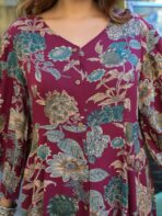 Printed Puff Sleeve Fit & Flare Maxi Dress - Image 6