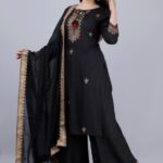 traditional Women Kurta, Palazzo And Dupatta Set , hand work kurti set, wedding wear kurti , gift for her, 3xl kurti set , party wear kurti