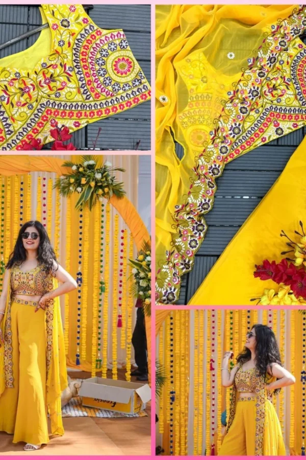 Haldi Rasam Special Shrug lehenga