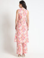 Tredific Cream Floral Print Rayon Fabric Co-ord set - Image 5