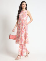 Tredific Cream Floral Print Rayon Fabric Co-ord set - Image 9