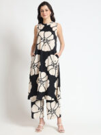Tredific Black Floral Print Rayon Sleeveless Co-ord Set - Image 11