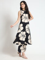 Tredific Black Floral Print Rayon Sleeveless Co-ord Set - Image 18