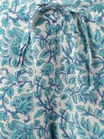 White Floral Printed Cotton Peplum Top Pant Co-ords Sets - Image 9